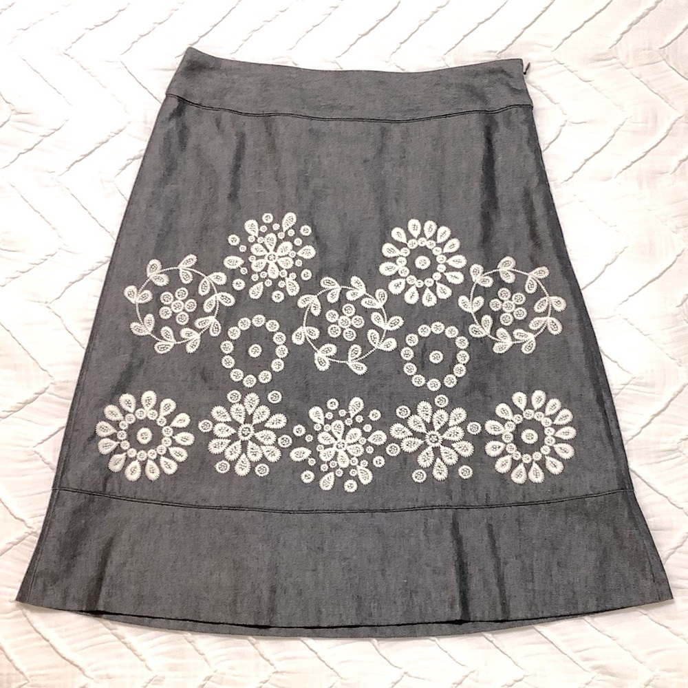 Ann Taylor skirt with white embroidery